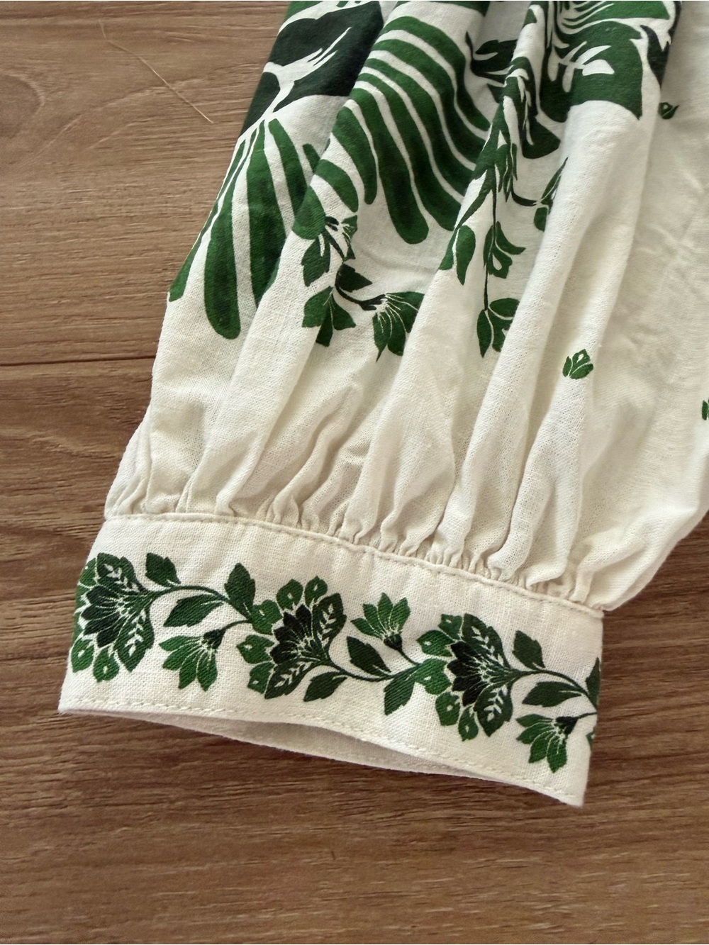 FARM RIO BRAND FOREST SOUL LINEN MAXI DRESS White & Green Floral LARGE SIZE - Picture 9 of 9